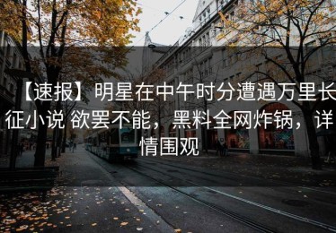 【速报】明星在中午时分遭遇万里长征小说 欲罢不能，黑料全网炸锅，详情围观