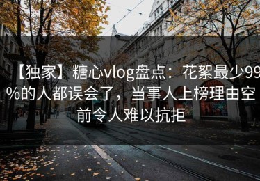 【独家】糖心vlog盘点：花絮最少99%的人都误会了，当事人上榜理由空前令人难以抗拒