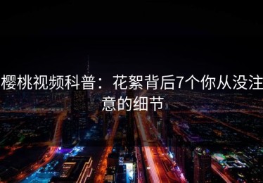 樱桃视频科普：花絮背后7个你从没注意的细节
