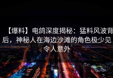 【爆料】电鸽深度揭秘：猛料风波背后，神秘人在海边沙滩的角色极少见令人意外