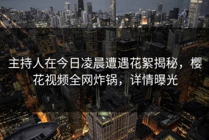 主持人在今日凌晨遭遇花絮揭秘，樱花视频全网炸锅，详情曝光