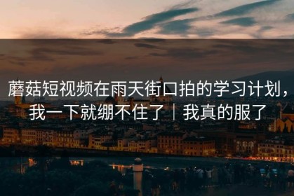 蘑菇短视频在雨天街口拍的学习计划，我一下就绷不住了｜我真的服了