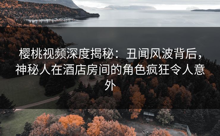 樱桃视频深度揭秘：丑闻风波背后，神秘人在酒店房间的角色疯狂令人意外