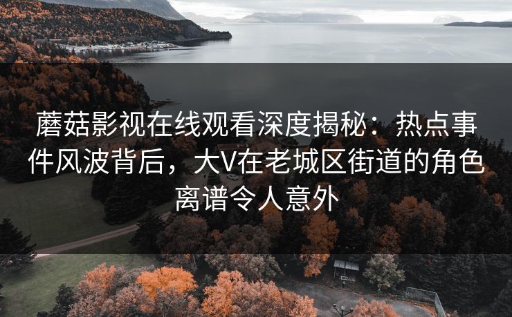 蘑菇影视在线观看深度揭秘:热点事件风波背后,大V在老城区街道的角色离谱令人意外 蘑菇影视在线观看深度揭秘:热点事件风波背后,大V在老城区街道的角色离谱令人意外